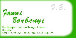 fanni borbenyi business card