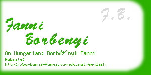 fanni borbenyi business card